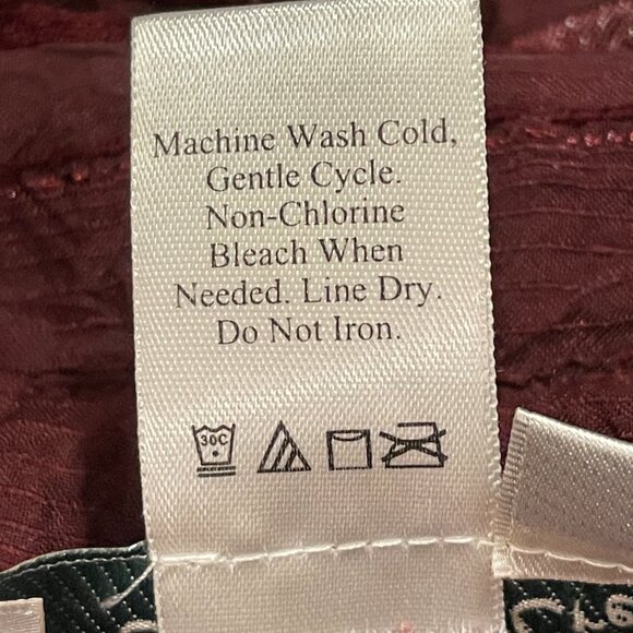 COLDWATER CREEK Sheer Woven Textured/Crinkle Long Sleeve, Maroon/Wine - XL - Picture 9 of 9